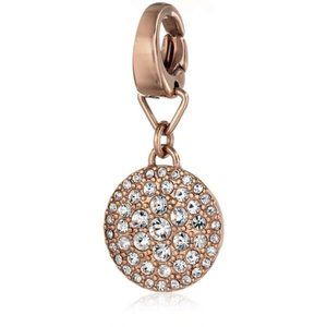 NWT Fossil Rose Gold Glitz Disk Bracelet Charm